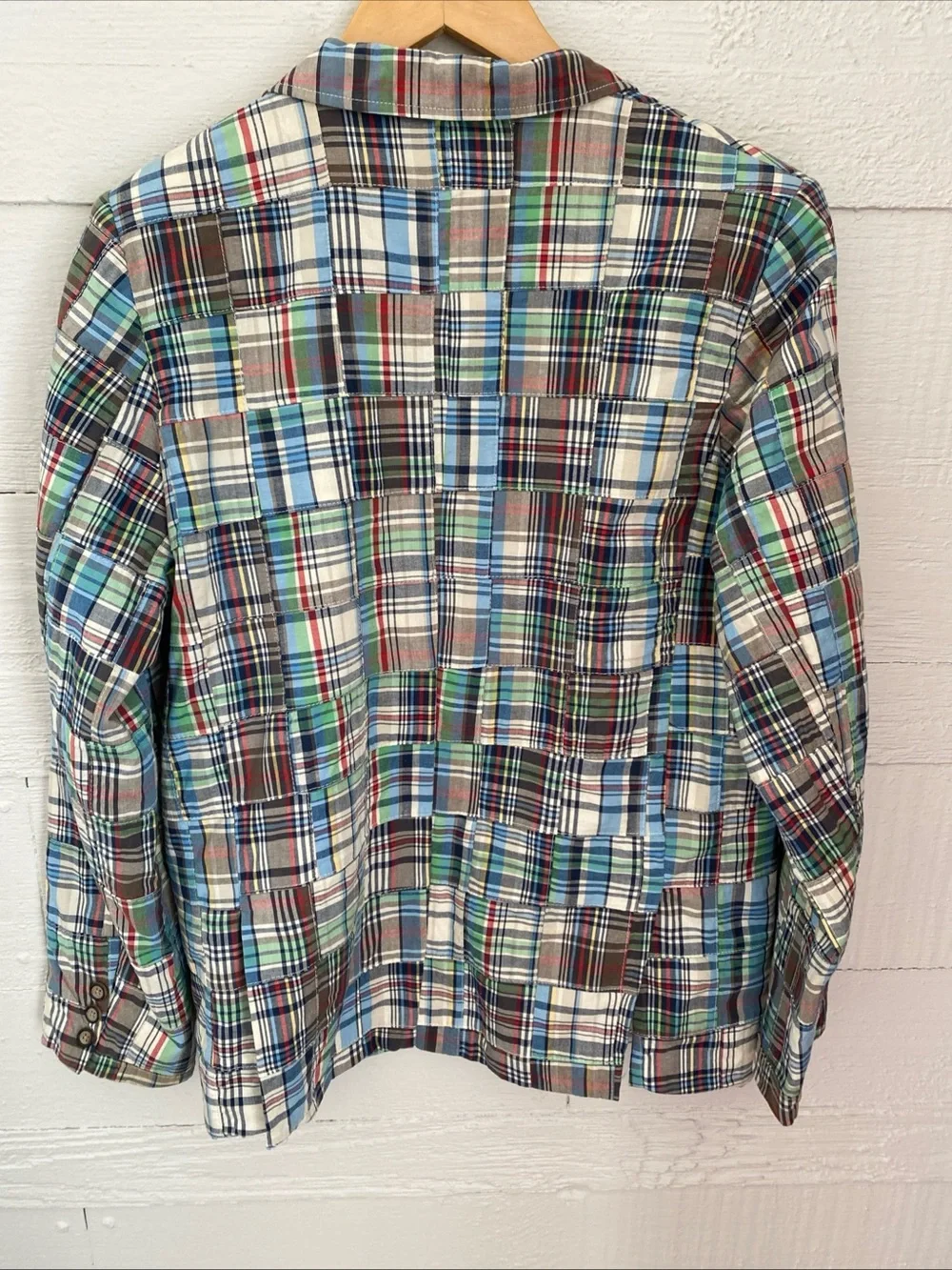 The Children's Place Boy Patchwork Madras Blazer Nantucket Wedding Size 14? READ